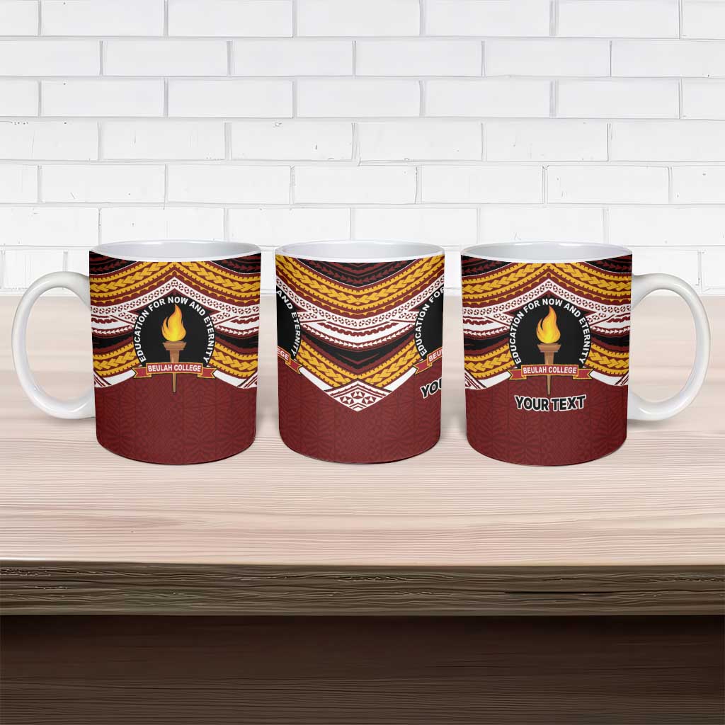 Personalised Tonga Beulah College Ceramic Mug Polynesian Ngatu Tribal - Polynesian Pride