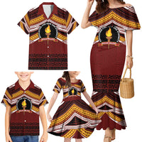 Personalised Tonga Beulah College Family Matching Mermaid Dress and Hawaiian Shirt Polynesian Ngatu Tribal LT9 - Polynesian Pride