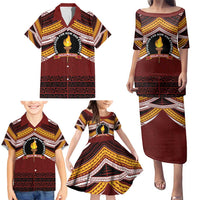 Personalised Tonga Beulah College Family Matching Puletasi and Hawaiian Shirt Polynesian Ngatu Tribal LT9 - Polynesian Pride