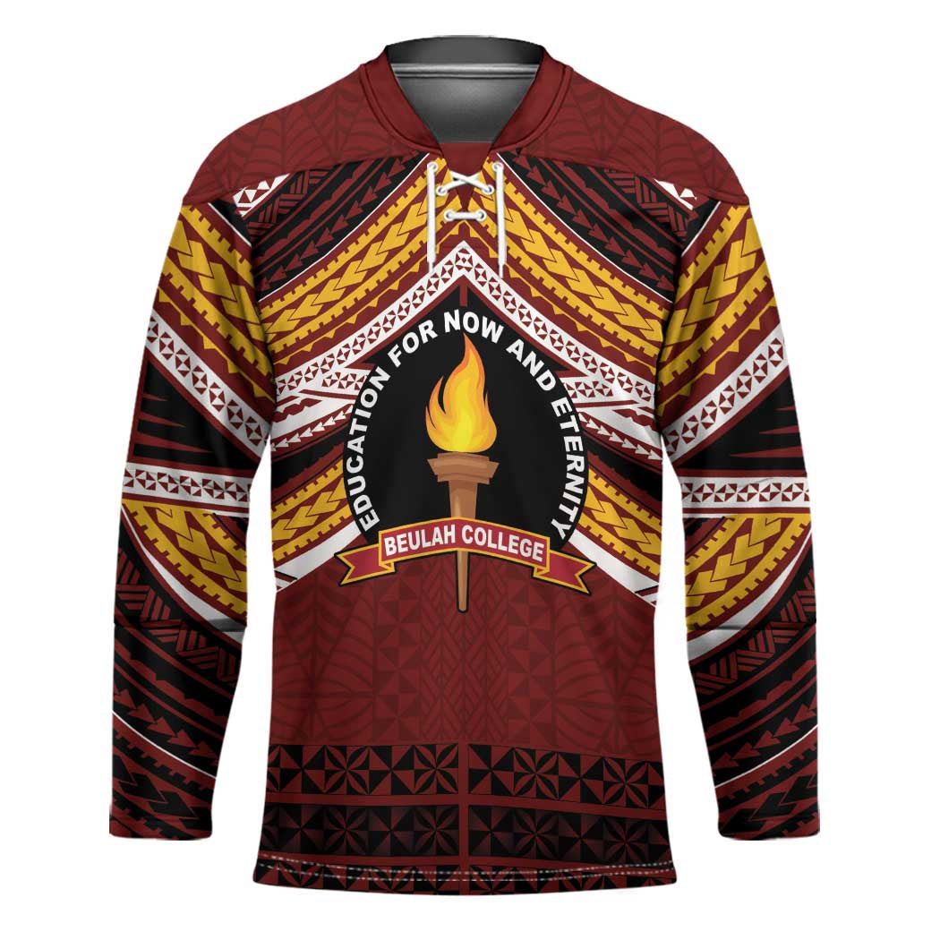 Personalised Tonga Beulah College Hockey Jersey Polynesian Ngatu Tribal - Polynesian Pride
