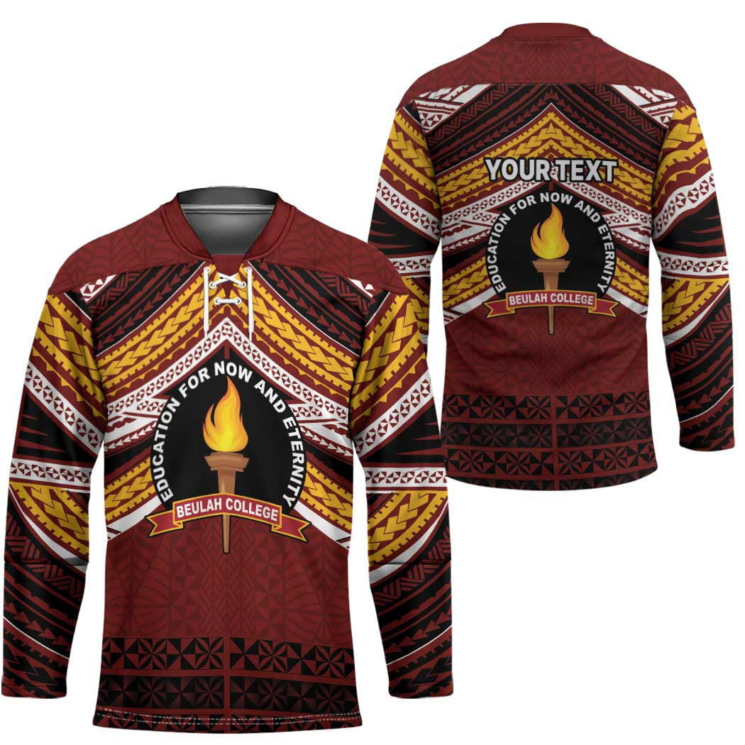 Personalised Tonga Beulah College Hockey Jersey Polynesian Ngatu Tribal - Polynesian Pride