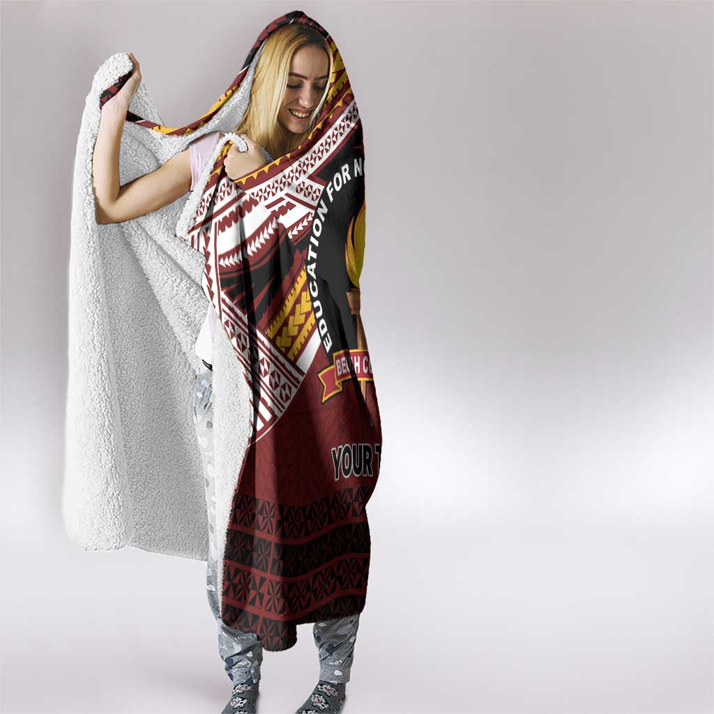 Personalised Tonga Beulah College Hooded Blanket Polynesian Ngatu Tribal