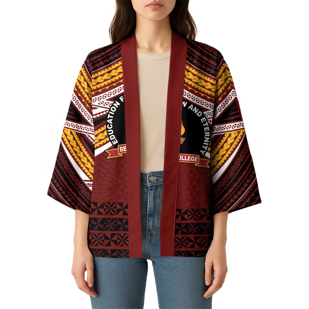 Personalised Tonga Beulah College Kimono Polynesian Ngatu Tribal - Polynesian Pride