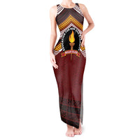 Personalised Tonga Beulah College Tank Maxi Dress Polynesian Ngatu Tribal