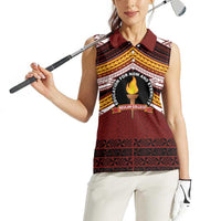 Personalised Tonga Beulah College Women Sleeveless Polo Shirt Polynesian Ngatu Tribal LT9 - Polynesian Pride