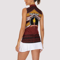 Personalised Tonga Beulah College Women Sleeveless Polo Shirt Polynesian Ngatu Tribal LT9 - Polynesian Pride
