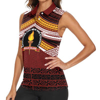 Personalised Tonga Beulah College Women Sleeveless Polo Shirt Polynesian Ngatu Tribal LT9 - Polynesian Pride