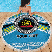 Personalised Tonga Lavengamalie College Beach Blanket Polynesian Ngatu Tribal LT9 - Polynesian Pride