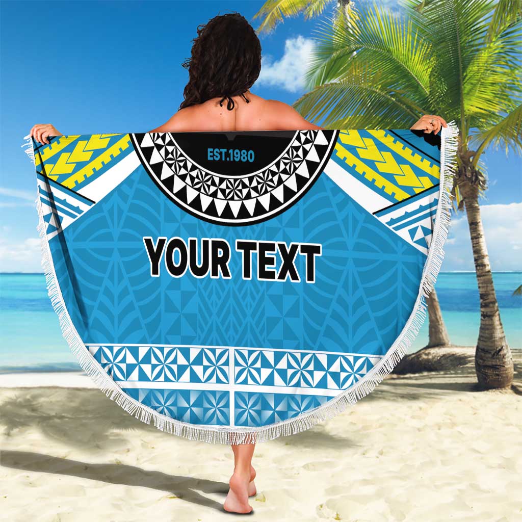 Personalised Tonga Lavengamalie College Beach Blanket Polynesian Ngatu Tribal LT9 - Polynesian Pride