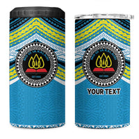 Personalised Tonga Lavengamalie College 4 in 1 Can Cooler Tumbler Polynesian Ngatu Tribal LT9 One Size: 16 oz Blue - Polynesian Pride