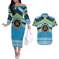 Personalised Tonga Lavengamalie College Couples Matching Off The Shoulder Long Sleeve Dress and Hawaiian Shirt Polynesian Ngatu Tribal