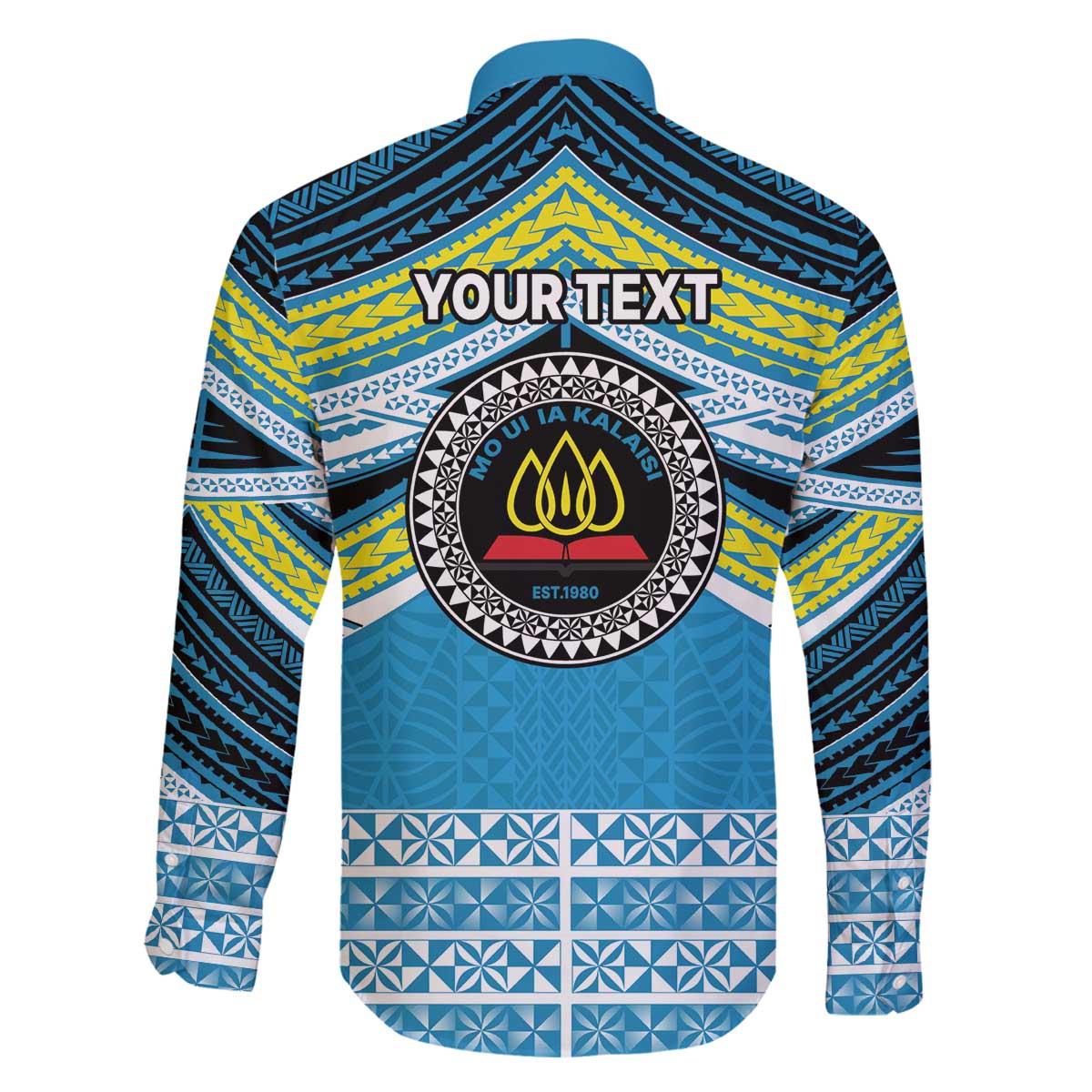 Personalised Tonga Lavengamalie College Family Matching Off The Shoulder Long Sleeve Dress and Hawaiian Shirt Polynesian Ngatu Tribal