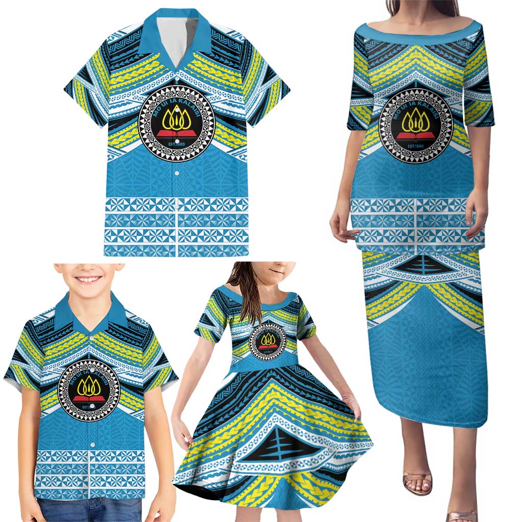 Personalised Tonga Lavengamalie College Family Matching Puletasi and Hawaiian Shirt Polynesian Ngatu Tribal LT9 - Polynesian Pride