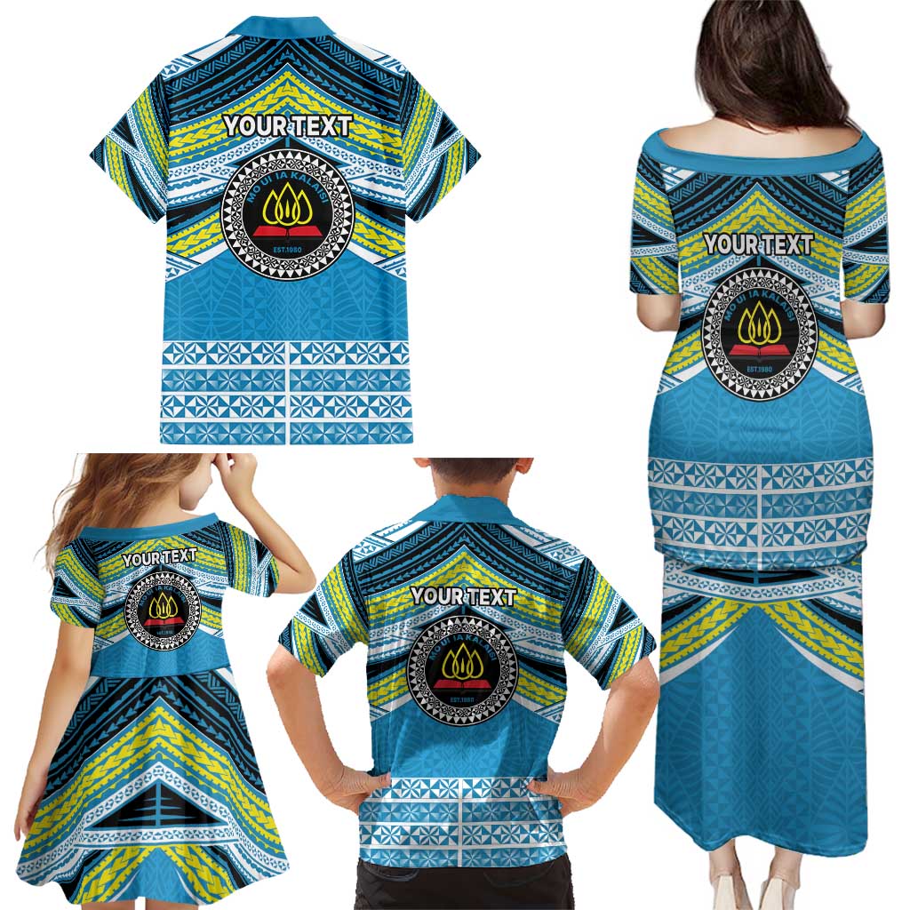 Personalised Tonga Lavengamalie College Family Matching Puletasi and Hawaiian Shirt Polynesian Ngatu Tribal LT9 - Polynesian Pride