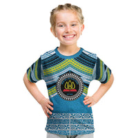 Personalised Tonga Lavengamalie College Kid T Shirt Polynesian Ngatu Tribal
