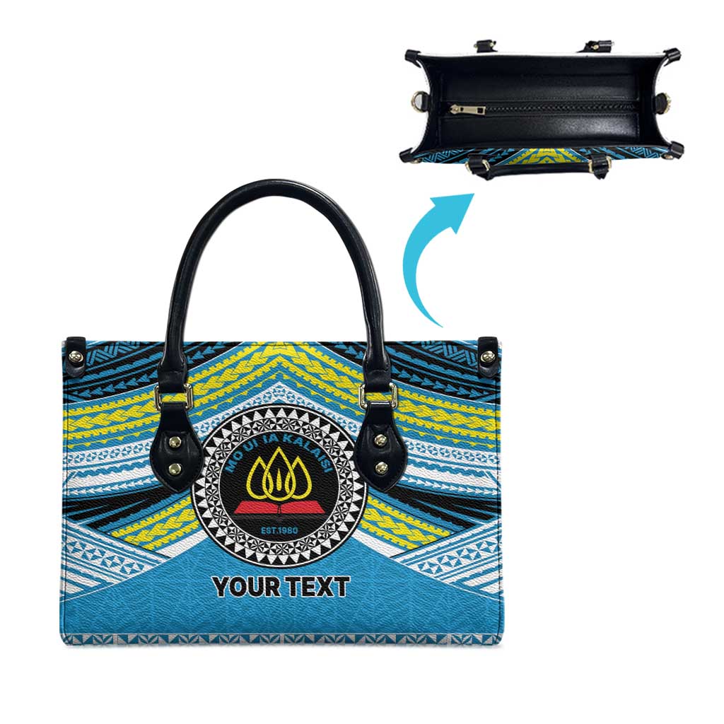 Personalised Tonga Lavengamalie College Leather Bag Polynesian Ngatu Tribal - Polynesian Pride