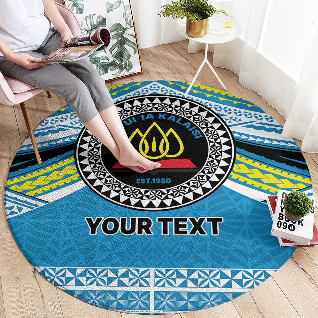Personalised Tonga Lavengamalie College Round Carpet Polynesian Ngatu Tribal