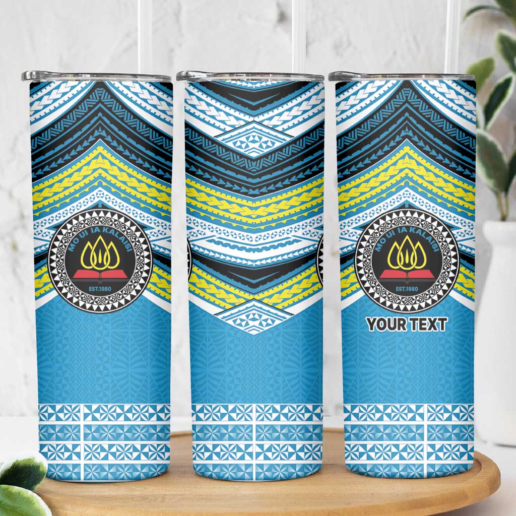 Personalised Tonga Lavengamalie College Skinny Tumbler Polynesian Ngatu Tribal LT9 - Polynesian Pride