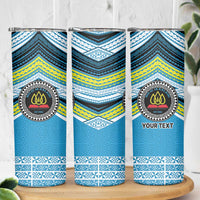 Personalised Tonga Lavengamalie College Skinny Tumbler Polynesian Ngatu Tribal LT9 - Polynesian Pride