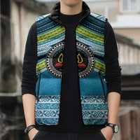 Personalised Tonga Lavengamalie College Sleeveless Puffer Jacket Polynesian Ngatu Tribal - Polynesian Pride