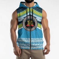 Personalised Tonga Lavengamalie College Sleeveless Zip Hoodie Polynesian Ngatu Tribal LT9 - Polynesian Pride