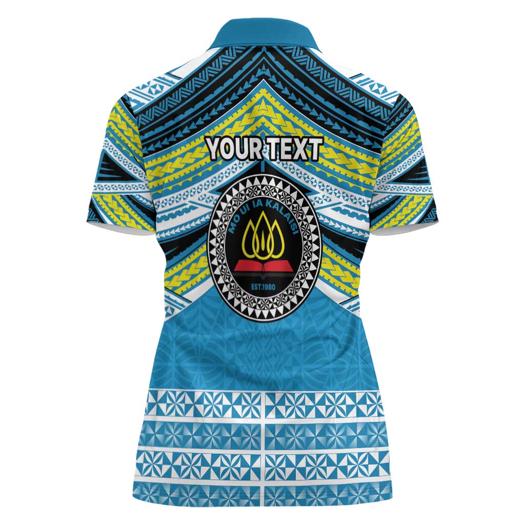 Personalised Tonga Lavengamalie College Women Polo Shirt Polynesian Ngatu Tribal LT9 - Polynesian Pride