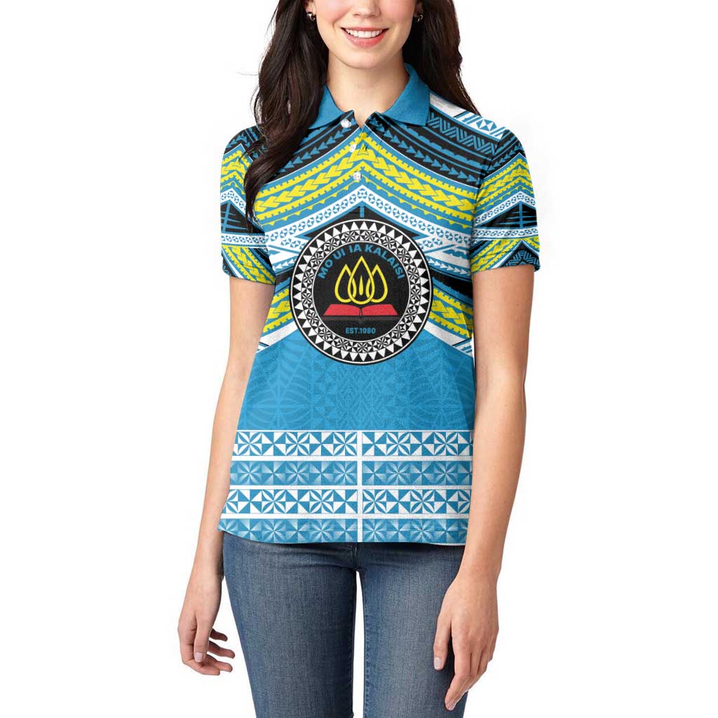 Personalised Tonga Lavengamalie College Women Polo Shirt Polynesian Ngatu Tribal LT9 - Polynesian Pride