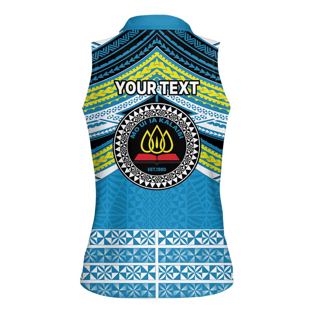 Personalised Tonga Lavengamalie College Women Sleeveless Polo Shirt Polynesian Ngatu Tribal LT9 - Polynesian Pride
