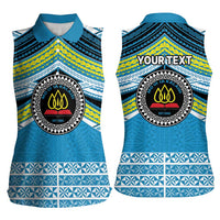 Personalised Tonga Lavengamalie College Women Sleeveless Polo Shirt Polynesian Ngatu Tribal LT9 - Polynesian Pride