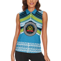 Personalised Tonga Lavengamalie College Women Sleeveless Polo Shirt Polynesian Ngatu Tribal LT9 - Polynesian Pride
