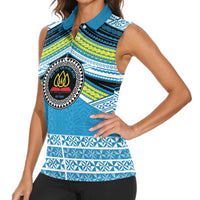 Personalised Tonga Lavengamalie College Women Sleeveless Polo Shirt Polynesian Ngatu Tribal LT9 - Polynesian Pride