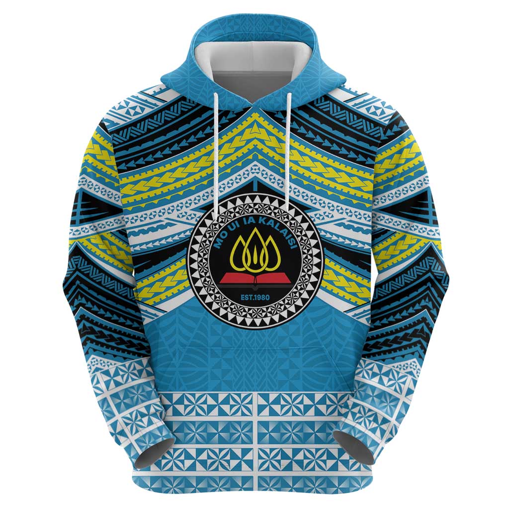 Personalised Tonga Lavengamalie College Zip Hoodie Polynesian Ngatu Tribal