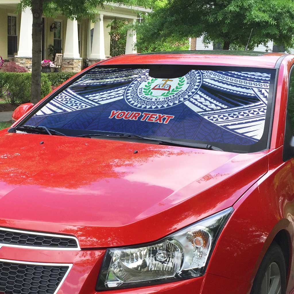 Personalised Tonga Sia'atoutai Theological College Auto Sun Shade Polynesian Ngatu Tribal - Polynesian Pride