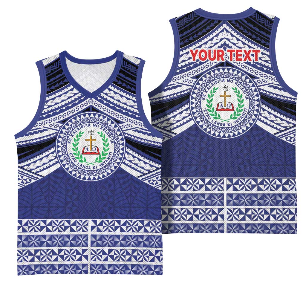 Personalised Tonga Sia'atoutai Theological College Basketball Jersey Polynesian Ngatu Tribal LT9 - Polynesian Pride