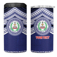 Personalised Tonga Sia'atoutai Theological College 4 in 1 Can Cooler Tumbler Polynesian Ngatu Tribal LT9 One Size: 16 oz Blue - Polynesian Pride