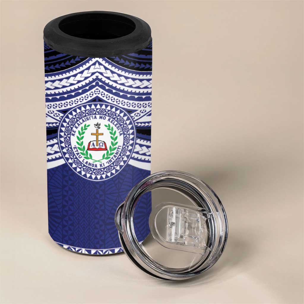 Personalised Tonga Sia'atoutai Theological College 4 in 1 Can Cooler Tumbler Polynesian Ngatu Tribal LT9 - Polynesian Pride