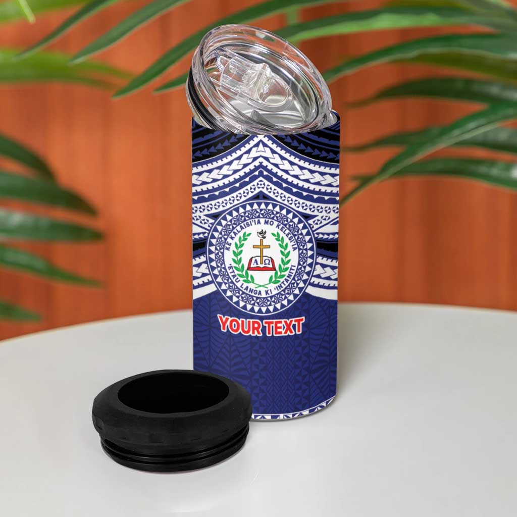 Personalised Tonga Sia'atoutai Theological College 4 in 1 Can Cooler Tumbler Polynesian Ngatu Tribal LT9 - Polynesian Pride