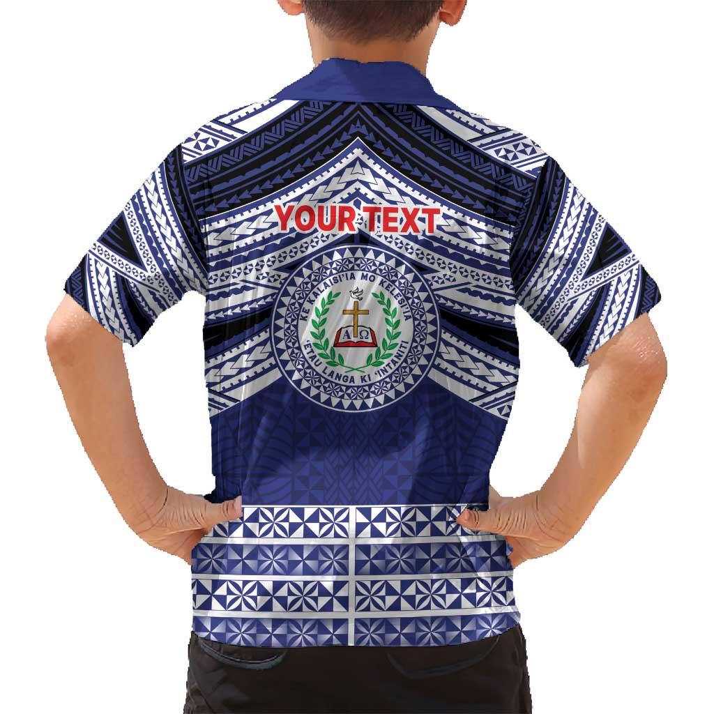 Personalised Tonga Sia'atoutai Theological College Family Matching Long Sleeve Bodycon Dress and Hawaiian Shirt Polynesian Ngatu Tribal