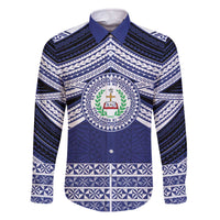 Personalised Tonga Sia'atoutai Theological College Family Matching Off The Shoulder Long Sleeve Dress and Hawaiian Shirt Polynesian Ngatu Tribal