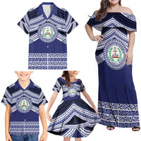 Personalised Tonga Sia'atoutai Theological College Family Matching Off Shoulder Maxi Dress and Hawaiian Shirt Polynesian Ngatu Tribal LT9 - Polynesian Pride