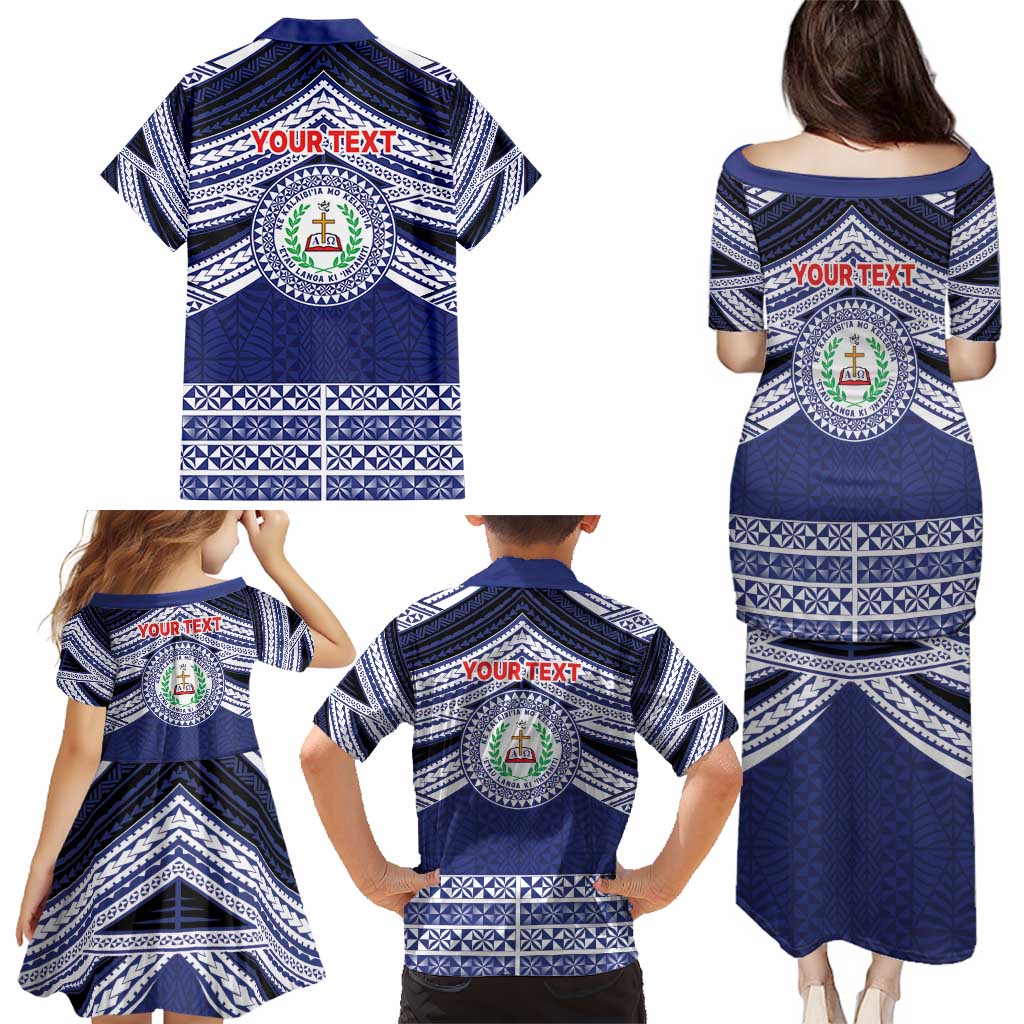 Personalised Tonga Sia'atoutai Theological College Family Matching Puletasi and Hawaiian Shirt Polynesian Ngatu Tribal LT9 - Polynesian Pride