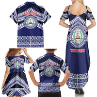 Personalised Tonga Sia'atoutai Theological College Family Matching Summer Maxi Dress and Hawaiian Shirt Polynesian Ngatu Tribal
