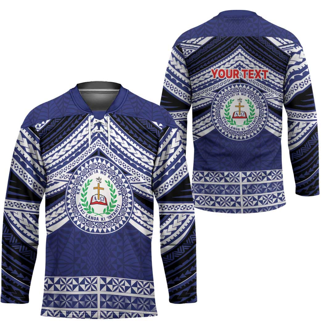 Personalised Tonga Sia'atoutai Theological College Hockey Jersey Polynesian Ngatu Tribal - Polynesian Pride