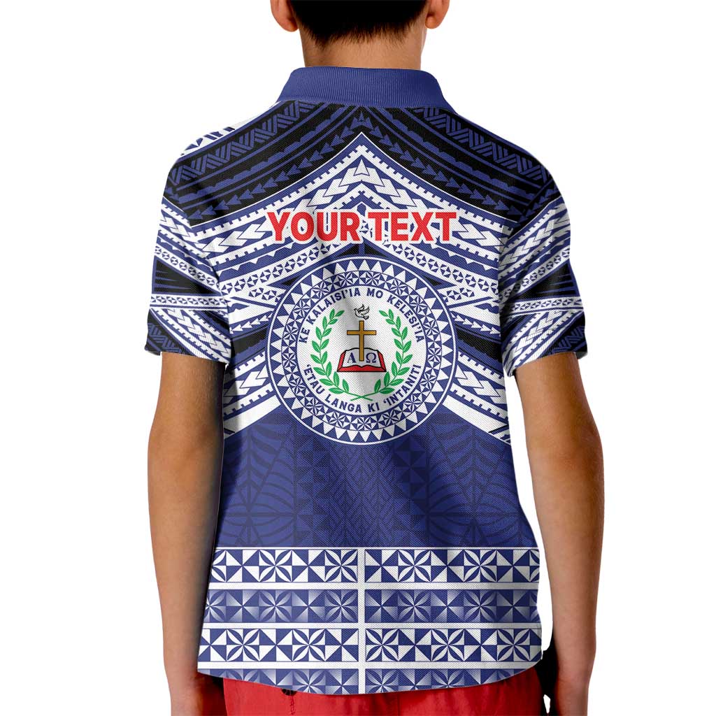 Personalised Tonga Sia'atoutai Theological College Kid Polo Shirt Polynesian Ngatu Tribal LT9 - Polynesian Pride