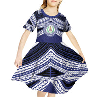 Personalised Tonga Sia'atoutai Theological College Kid Short Sleeve Dress Polynesian Ngatu Tribal LT9 - Polynesian Pride
