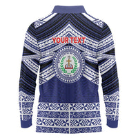 Personalised Tonga Sia'atoutai Theological College Long Sleeve Polo Shirt Polynesian Ngatu Tribal LT9 - Polynesian Pride