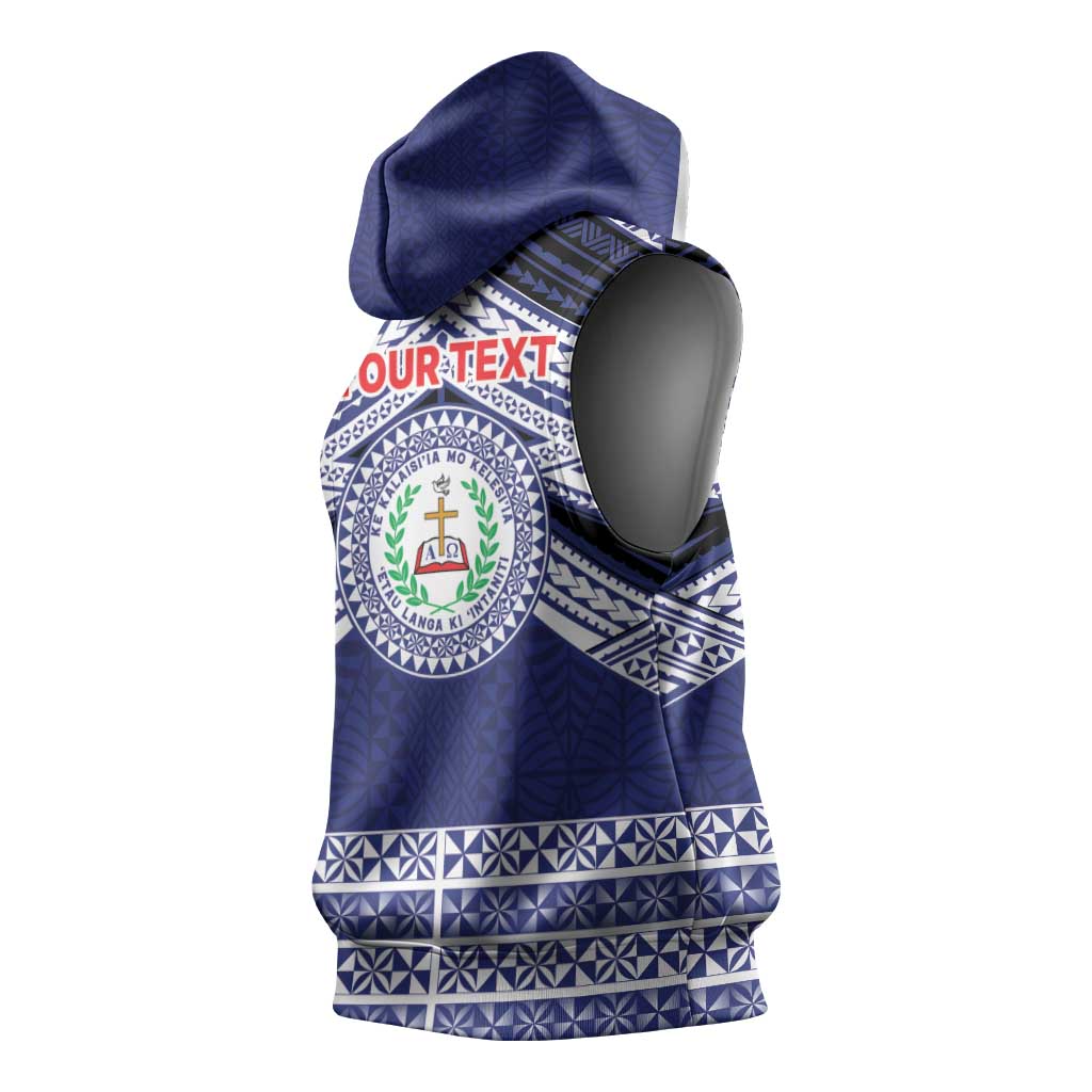 Personalised Tonga Sia'atoutai Theological College Sleeveless Hoodie Polynesian Ngatu Tribal LT9 - Polynesian Pride