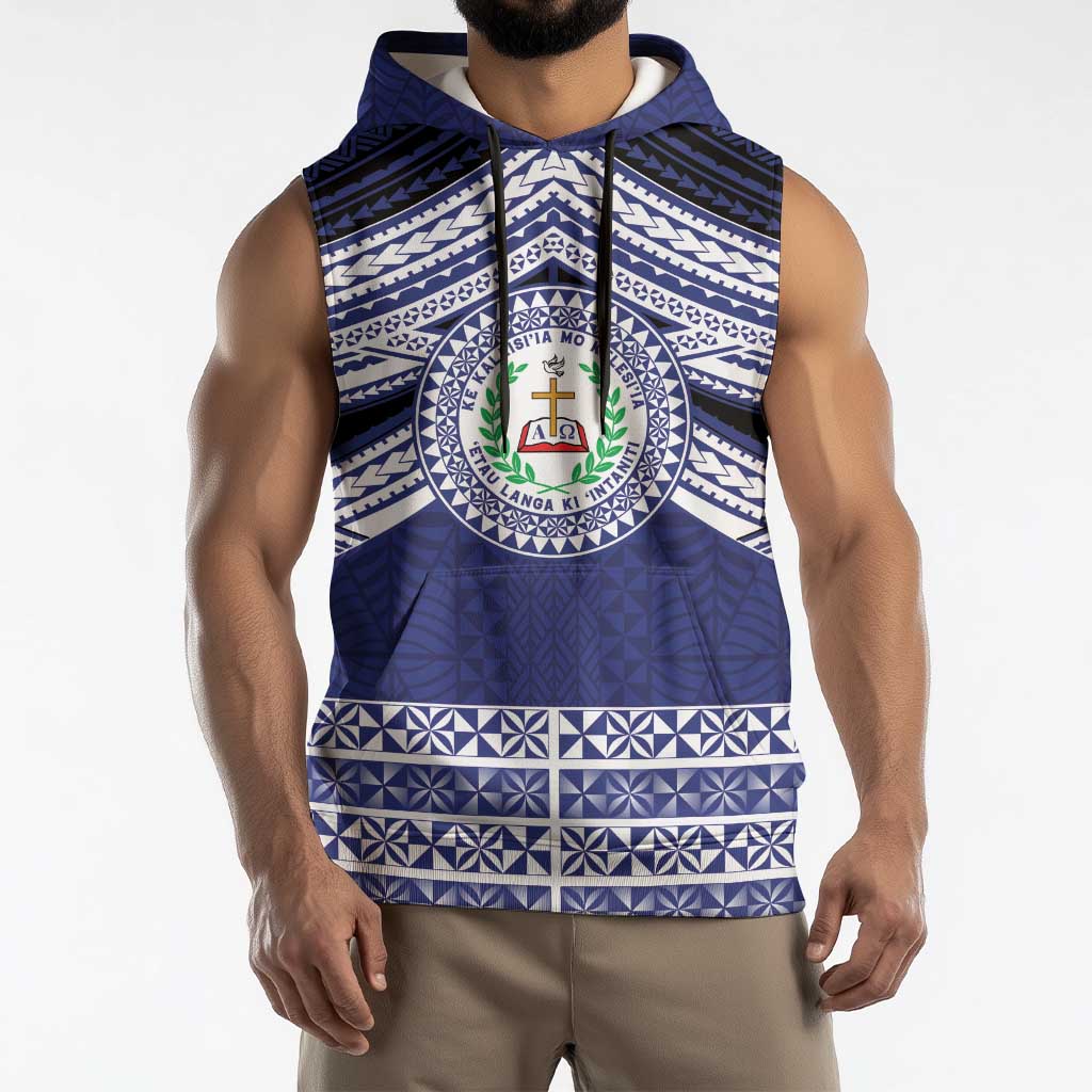Personalised Tonga Sia'atoutai Theological College Sleeveless Hoodie Polynesian Ngatu Tribal LT9 - Polynesian Pride
