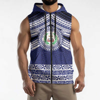 Personalised Tonga Sia'atoutai Theological College Sleeveless Zip Hoodie Polynesian Ngatu Tribal LT9 - Polynesian Pride