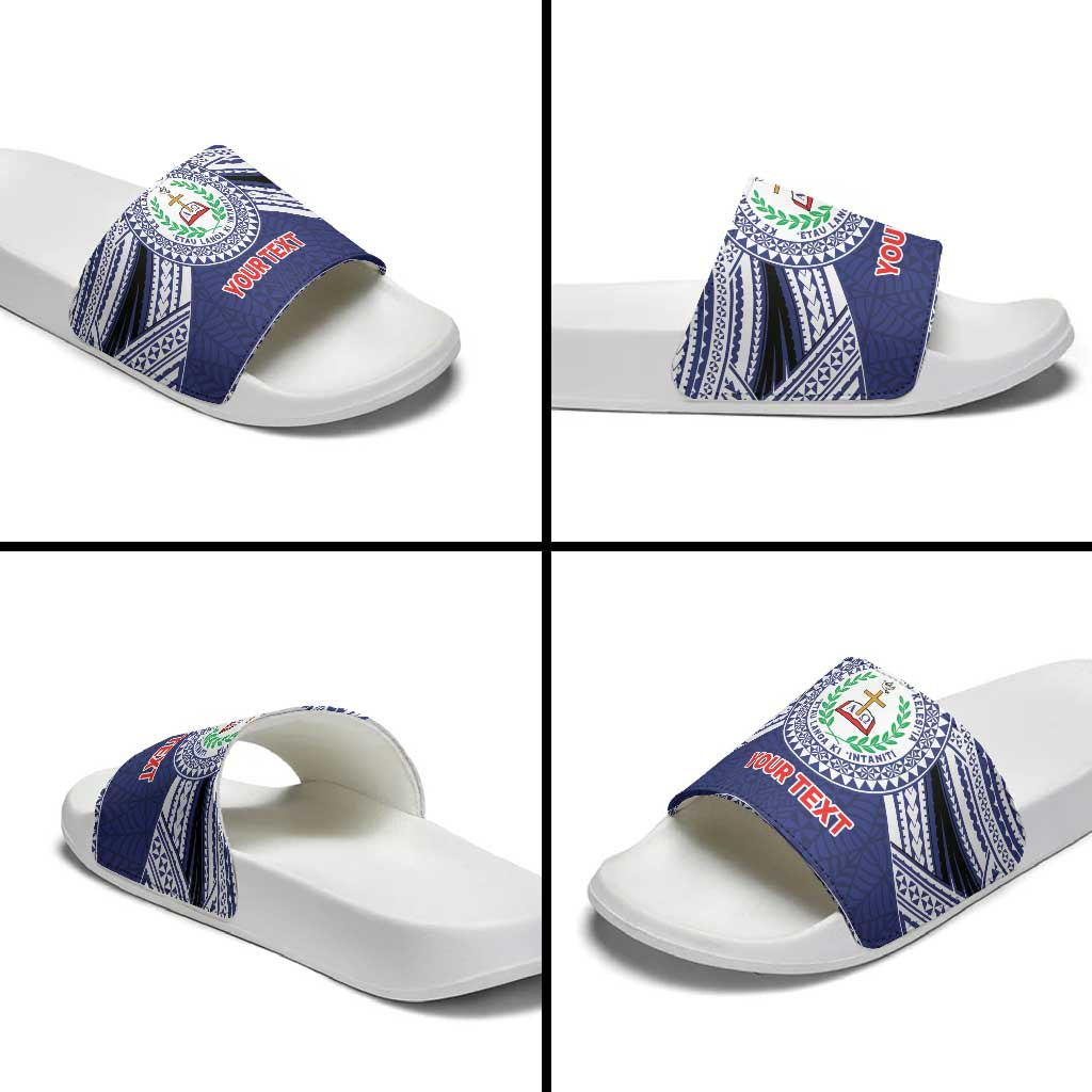 Personalised Tonga Sia'atoutai Theological College Slide Sandals Polynesian Ngatu Tribal - Polynesian Pride